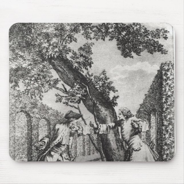 Argument between Jean-Jacques Rousseau Mouse Pad (Front)