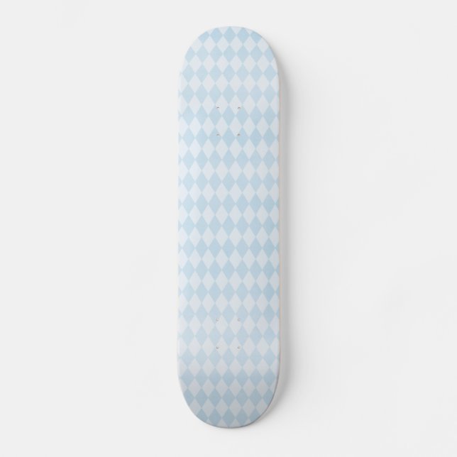 argyle09 LIGHT BABYBLUE POWDER BLUE ARGYLE PATTERN Skateboard (Front)