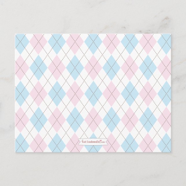 Argyle Baby Shower Advice for Mummy to Be Card (Front)