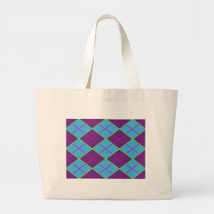 Argyle background large tote bag