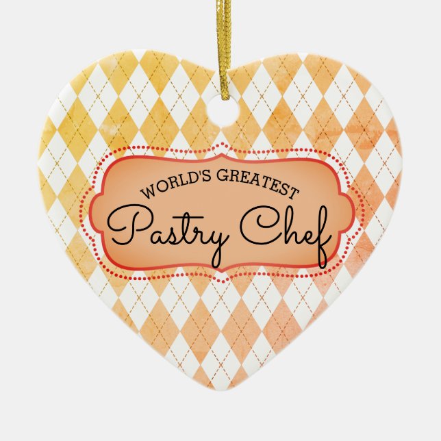 argyle baking pastry chef Christmas ornament (Front)