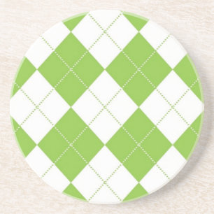 Argyle Beverage Coaster - Lime SQ