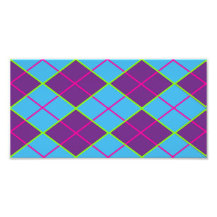 Argyle blue and purple photo print