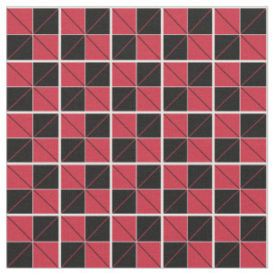 Argyle Checks Red and Black Fabric