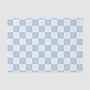 Argyle Chequerboard Plaid Light Blue Tissue Paper