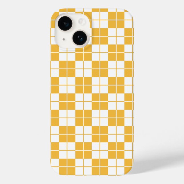Argyle Chequerboard Plaid Yellow Case-Mate iPhone Case (Back)