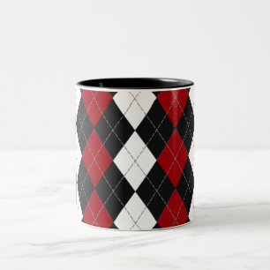 Argyle: “Crimson Contrast” Two-Tone Coffee Mug