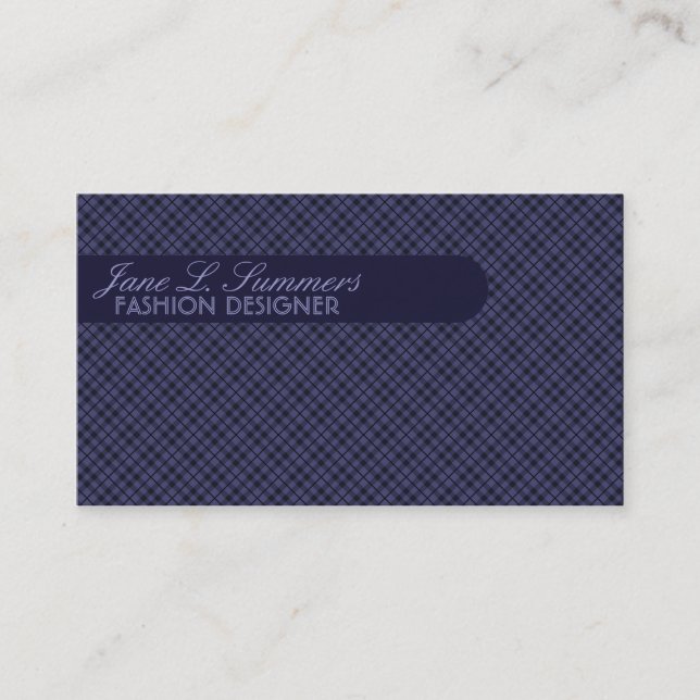 Argyle Design (deep purple) Business Card (Front)