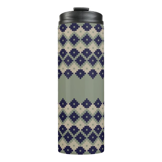 Argyle fair isle seamless pattern designabstract,  thermal tumbler (Front)