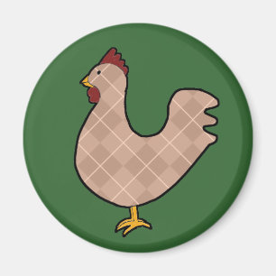 Argyle Folk Art Rooster Magnet