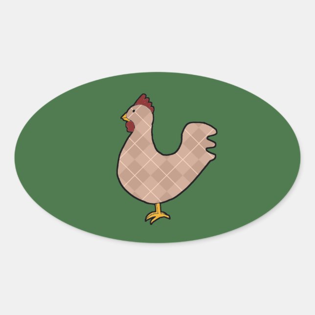 Argyle Folk Art Rooster Stickers (Front)
