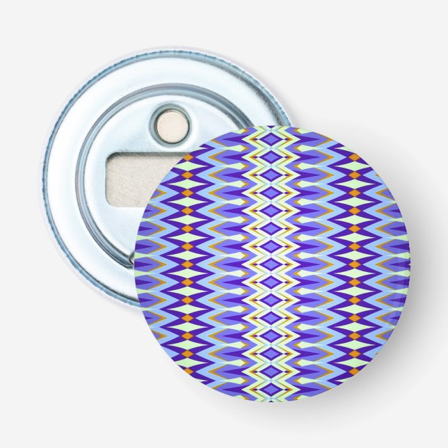Argyle Fun Blue and Orange Bottle Opener (Front)