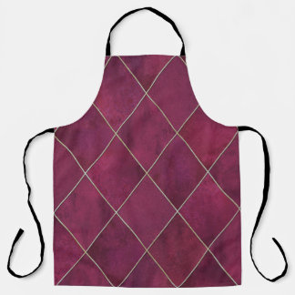 Argyle geometric plaid: watercolor gold apron