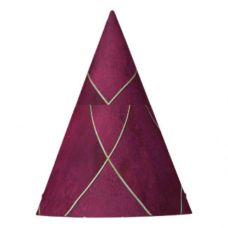 Argyle geometric plaid: watercolor gold party hat