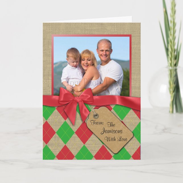 Argyle Holiday Photo Card (Front)