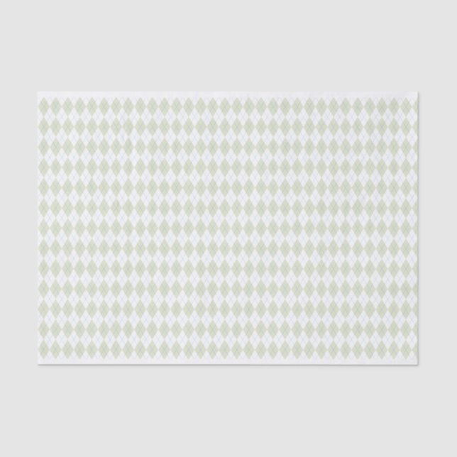 Argyle in Teal and Cream, 10" x 15" Tissue Paper (Front)