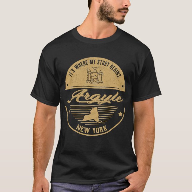 Argyle New York It's Where my story begins T-Shirt (Front)