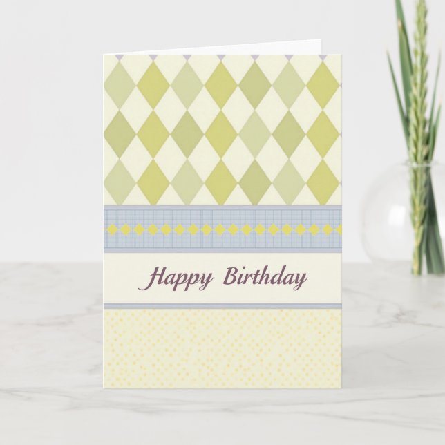 Argyle Pattern Birthday Card (Front)