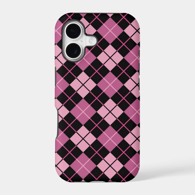 Argyle Pattern in Black and Pink (Back)