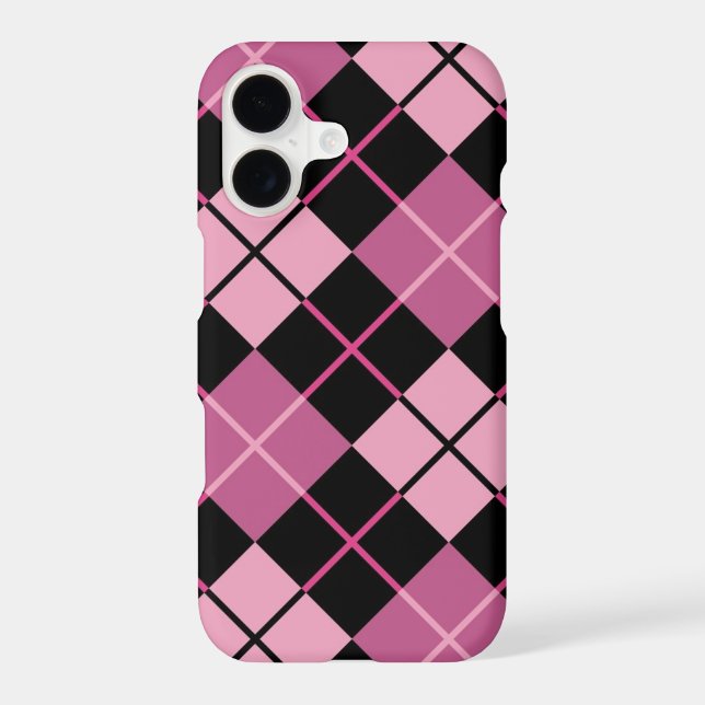Argyle Pattern in Black and Pink (Back)