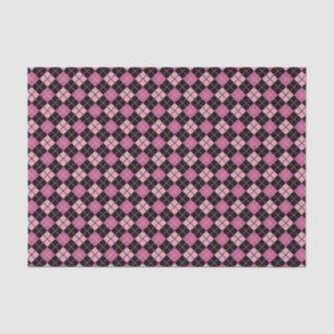 Argyle Pattern in Black and Pink Tissue Paper