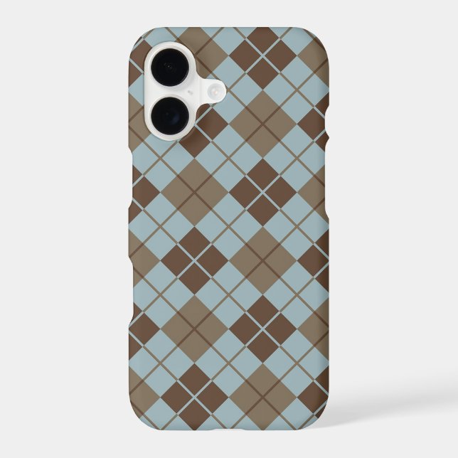 Argyle Pattern in Blue and Taupe (Back)