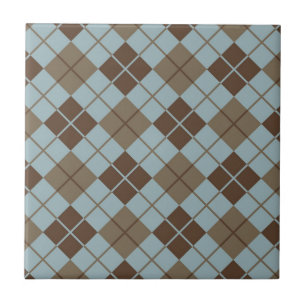Argyle Pattern in Blue and Taupe Tile