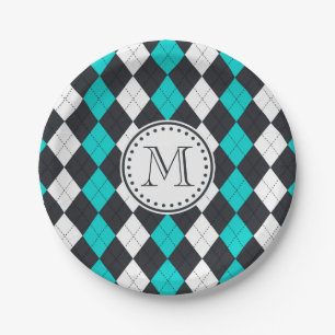 Argyle Pattern Paper Plate