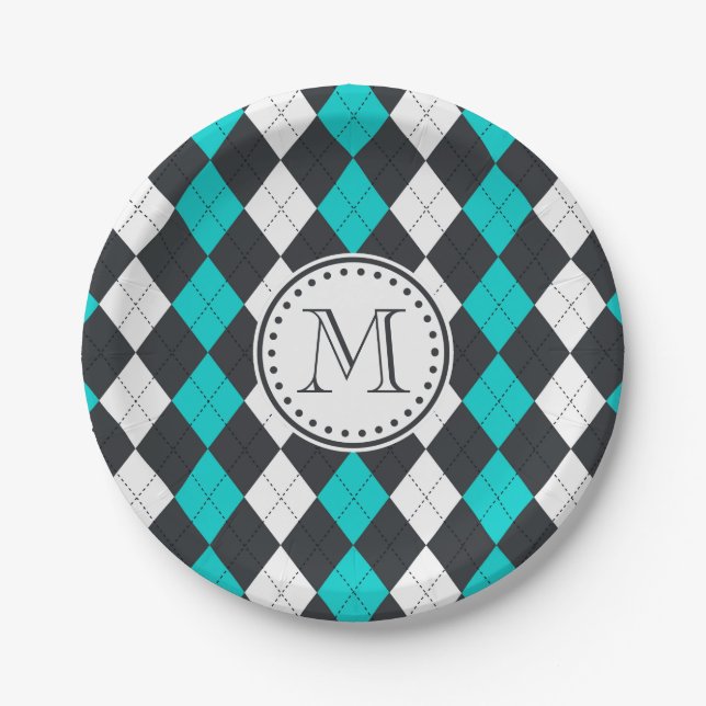 Argyle Pattern Paper Plate (Front)