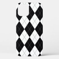 Argyle pattern seamless in black and white. Geomet