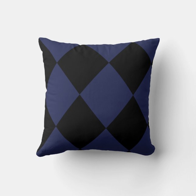Argyle Pillow Black and Blue HAMbyWG (Back)