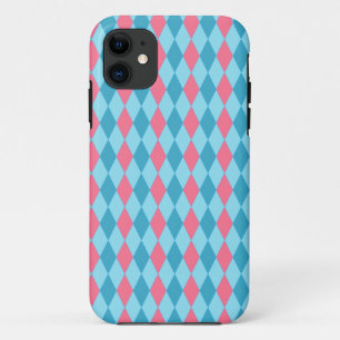 Argyle Pink Blue iPhone 11 Case