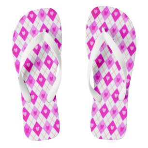 Argyle Pink Diamonds Hearts Pattern Leggings Thongs