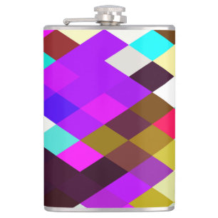 Argyle Pixels Purples Flask