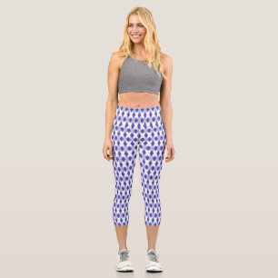 Argyle Plaid Pattern_4A46B0 Capri Leggings