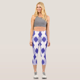 Argyle Plaid Pattern_4A46B0 Capri Leggings