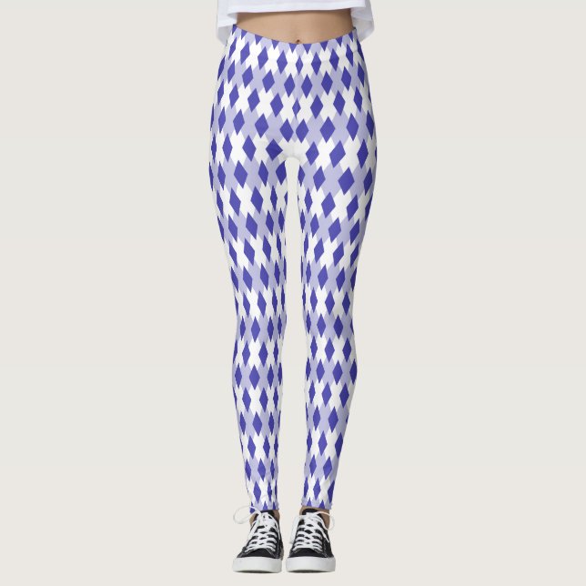 Argyle Plaid Pattern_4A46B0 Leggings (Front)