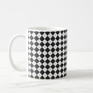 Argyle plaid. Scottish pattern in white and black  Coffee Mug