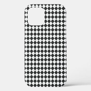Argyle plaid. Scottish pattern in white and black iPhone 12 Case