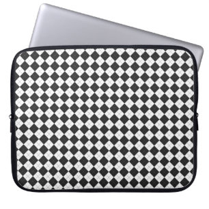 Argyle plaid. Scottish pattern in white and black Laptop Sleeve
