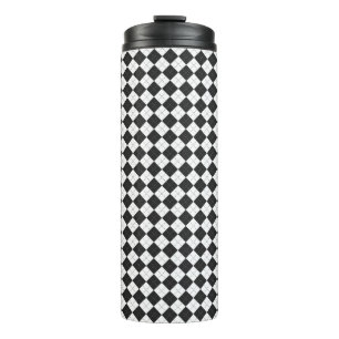 Argyle plaid. Scottish pattern in white and black  Thermal Tumbler