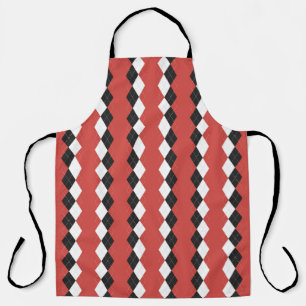 Argyle plaid. Scottish pattern in white, black an Apron