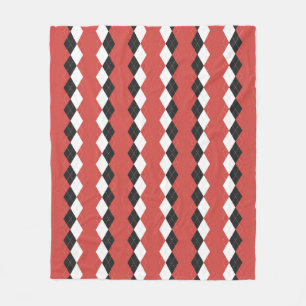 Argyle plaid. Scottish pattern in white,  black an Fleece Blanket