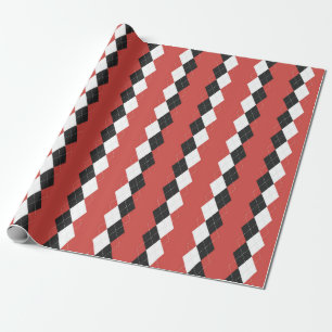 Argyle plaid. Scottish pattern in white,  black an Wrapping Paper