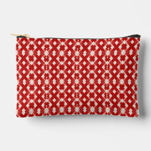 Argyle, red white pink Valentine's day Accessory Pouch