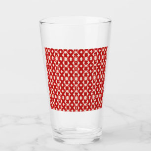 Argyle, red white pink Valentine's day Glass