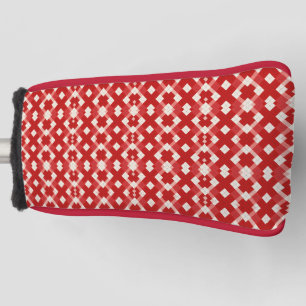 Argyle, red white pink Valentine's day Golf Head Cover