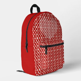 Argyle, red white pink Valentine's day Printed Backpack