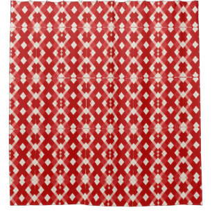 Argyle, red white pink Valentine's day  Shower Curtain