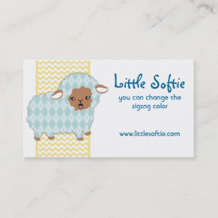 Argyle sheep lamb knitting crochet business card